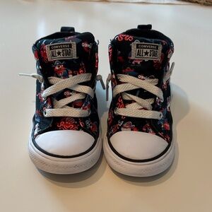 Converse Kids Black and Red Patterned Sneakers